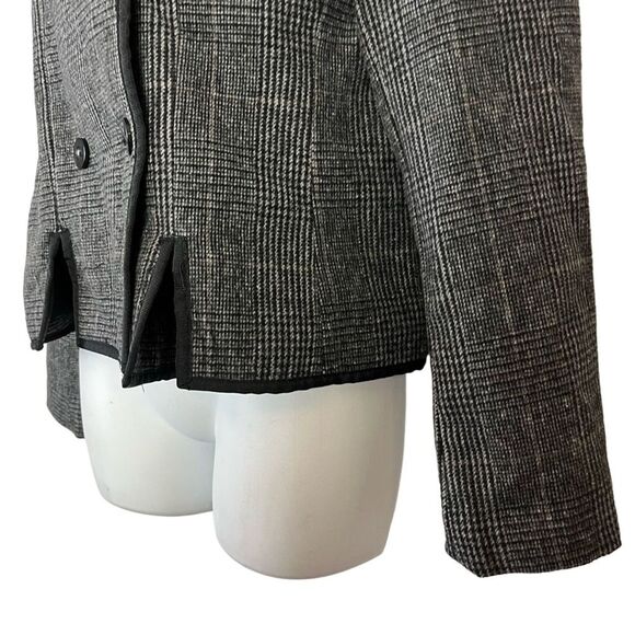 ATHENA MARIE Gray Academia Double Breast Plaid Wool Blend Jacket Suit Preppy M - Picture 9 of 14